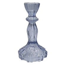 Glass Candle Holder - Blue x2