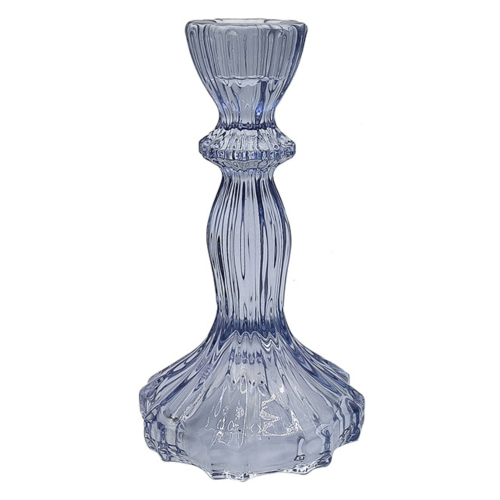Glass Candle Holder - Blue x2