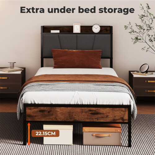 Levede Single Heavy Duty Metal Storage Headboard 1
