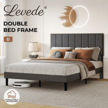 Levede Double Linen Bed Soft Foam Headboard