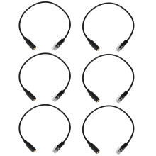 6X 3.5mm Plug Jack to RJ9 for Headset to for Office Phone Adapter Cable