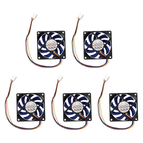 5X Custodia per Computer CFU PWM CPU 12V  32 70mm A 4 Pin Blu E Nero
