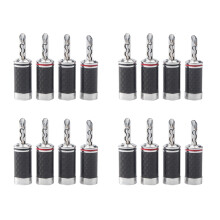 16Pcs Banana Plugs Hi-End HIFI DIY Carbon Fiber Copper Plated Rhodium Electrical Audio Jack Banana Connector Plug