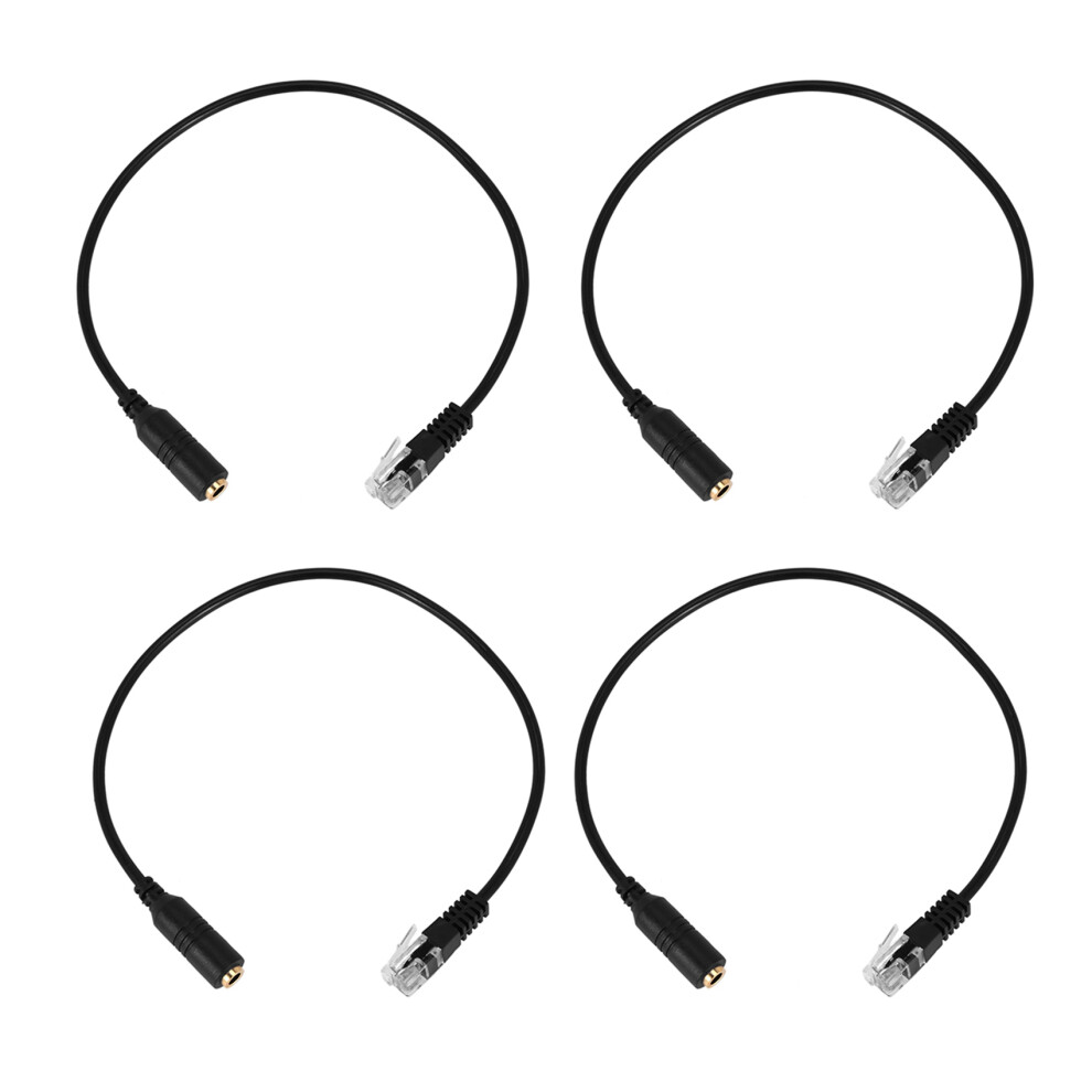 4X 3.5Mm Plug Jack To Rj9 For Headset To For Office Phone Adapter Cable 4713178253180
