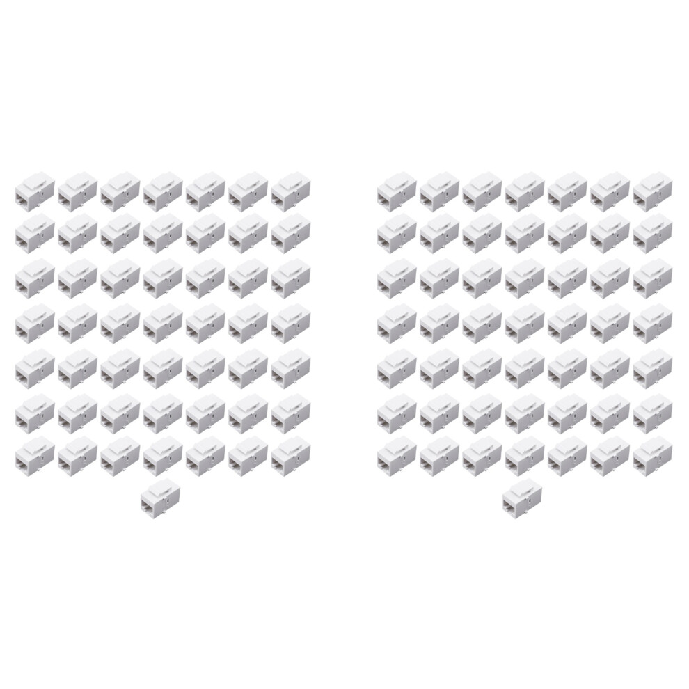 100X Rj45 Connector Jack Cat6 Rj45 Extension Coupler Ethernet Network Lan Cat 6 (White) White 4714017355874