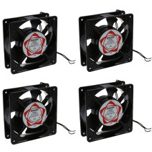 4X CA 220-240V 0.14A 120mm X 120mm Metal PC CPU Ventilateur de Refroidissement de L'Ordinateur Noir