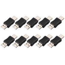 10X USB A Stecker Auf Adapter Schwarz