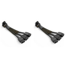 2X 16Pin GPU Cable to 3X 8 Pin Pcie Extension 16AWG PCIE 5.0 90 Degree Right Angle 16 Pin 12+4Pin Supply Adapter(Type B)