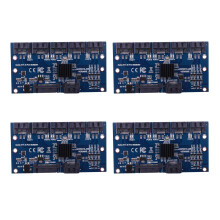 4X Controller Card Motherboard Expansion Card 1 to 5 Port Sata3.0 6Gbps Multiplier Port Riser Card Adapter