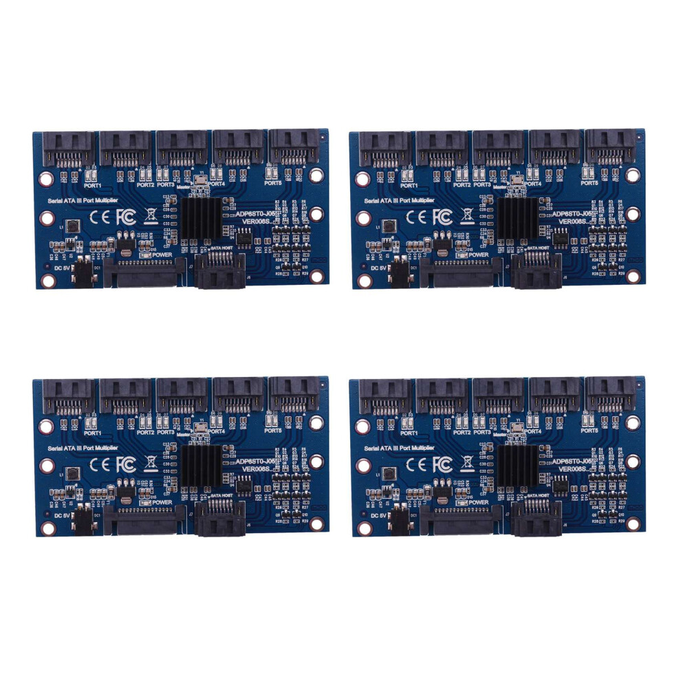 4X Controller Card Motherboard Expansion Card 1 To 5 Port Sata3.0 6Gbps Multiplier Port Riser Card Adapter 6031009873375