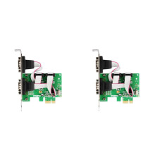 2X PCI Express 2-Poorts SeriëLe RS232 Com Db9-Controllerkaart PCI-E 1,0 X 1 WCH382-Chip met Low-Profile Beugel