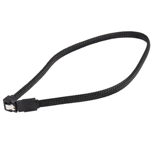 3pcs 50CM  3.0 III SATA3 7Pin Data Cable Right Angle 6Gb/S SSD Cables HDD Hard Disk Data Cord (Black) 1