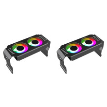 2X D50 ARGB Sync Heatsink Cooler 4Pin Memory Module Cooling Dual Fans ARGB Light Memory Cooling Cooler Radiator B