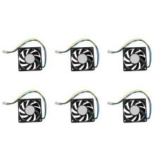 6pcs 70X70X15mm 12V 4 Pins PWM PC Computer Case CPU Cooler Cooling Fan Black