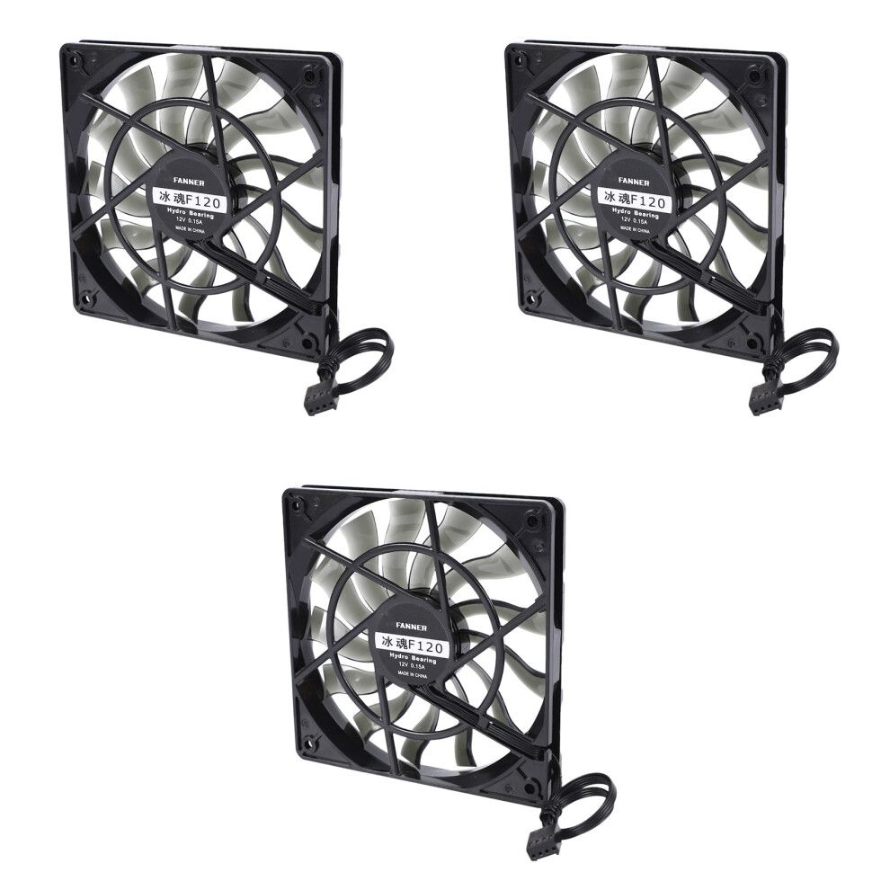 3X Thin 12Mm Thickness 120X120x12mm 12V Desktop Computer Host Quiet Fan With Speed 12Cm Chassis Cooling Fan Black 6031029090929