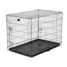 KCT 42” Extra Large XL Metal Pet Crate With Floor Foldable Dog Cage Heavy Duty Training Folding for Puppies Cat Indoor Outdoor Lockable Travel