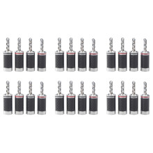 24x Fiches Banane Haut de Gamme HIFI DIY En Fibre de Carbone Cuivre Plaqué Rhodium Prise Audio éLectrique Prise