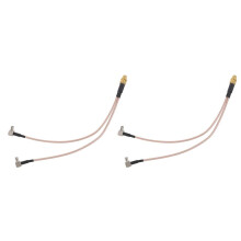 2X 8 Inch Sma Female to Y Type 2 X Ts9 Angle Male Connector Splitter Combiner Cable,Gold&Silver