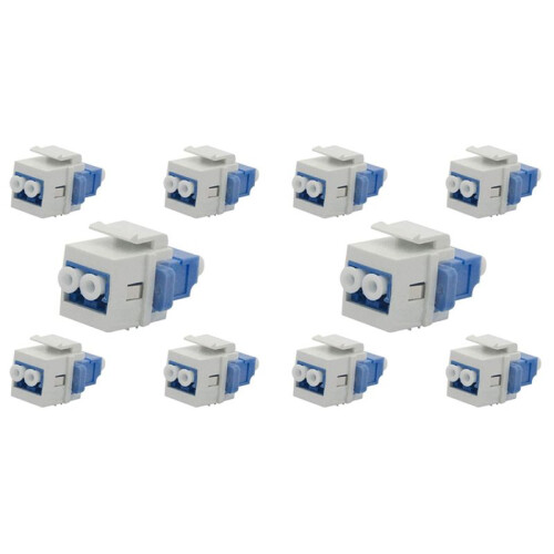 10X LC Fiber Optic Adapter LC to LC Duplex Multimode 10GB F/F  Coupler for Wall Plates, Patch Panels 1