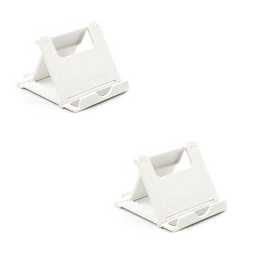 2X Tablet Stand Desktop Support Portable Double Folding Stand Suitable for     Tablet Stand White 1
