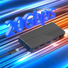 Station D'Extension 6-En-1 M.2 BoîTier de Disque Dur Mobile à Semi-Conducteurs NVME/NGFF Extension USB3.2 pour Ordinateur Portable Gris