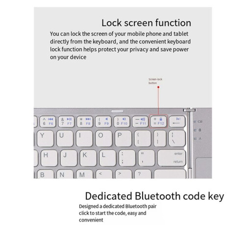 Keyboard Folding Wireless Keypad Touchpad for IOS/Android/Windows Tablet Mobile Phone Keyboard Silver 1