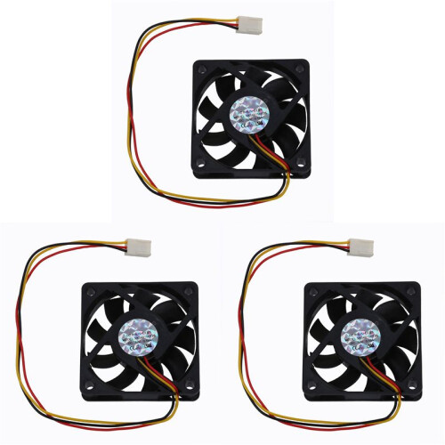 3X CPU-Luefter Kuehlventilator 60 x 60mm Box Computer - Schwarz