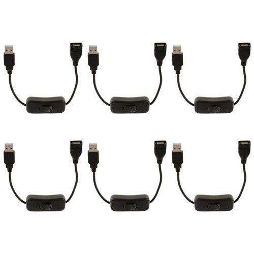 6X Cabo de ExtensãO USB Macho para Fêmea com Interruptor Ligado/Desligado