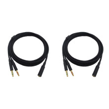 2 Stücke 3,5 mm Universal 2-In-1 Gaming Headset Audio- Verlängerung Kabel für HyperX Cloud II / Alpha-/ Cloud Flug/ Core Kopfhörer
