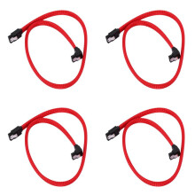 4 Pcs 50CM 3.0 III SATA3 7Pin Data Cable Right Angle 6Gb/S SSD Cables HDD Hard Disk Data Cord with Sleeved
