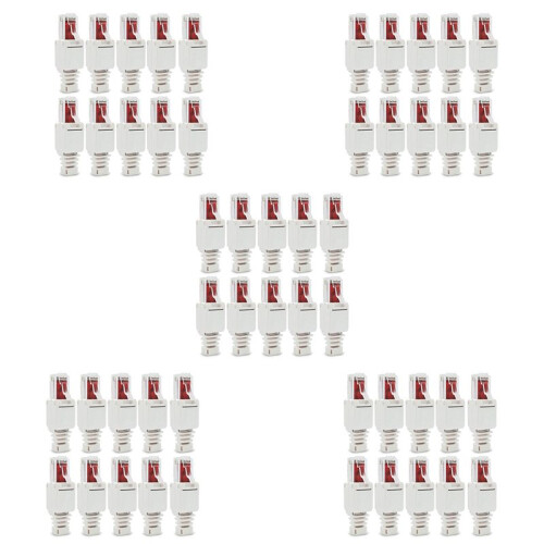 50 x Network Connectors Tool-Free RJ45 CAT6 LAN UTP Cable Plug Without Tools Cat5 Cat7 Installation Cable Patch Cable