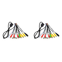 2X Autoradio Stéréo RCA Sortie Câble Fil Adaptateur Aux-In Subwoofer/Amplificateur 3.5mm Femelle 20 Broches Harnais Tête Unité Carplay