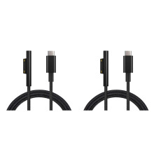 2X Nylon Braided USB-C Charging Cable for Surface Pro 6/5/4/3 Surface Laptop 1.5 M 45W 15V PD Power Supply Cable