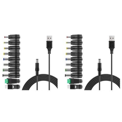 USB to  Power Cable Universal USB to  Jack Charging Cable Power Cord with 20 Interchangeable Plug Connectors Adapter