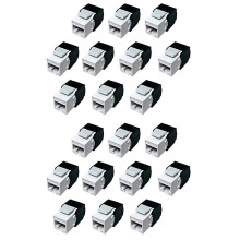 20-Pack Cat6A RJ45 Jack - Cat6 Compatible -180 Degree Toolless -Ethernet Wall Jack -Cat6A Network Coupler