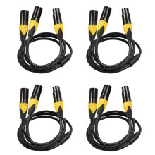 4X XLR-Splitterkabel, 3-Pins XLR-Vrouwelijk Naar Dubbele XLR-Mannelijk Audiokabel Y-Kabel Gebalanceerde Microfoonsplitterkabel Audio-Adapter