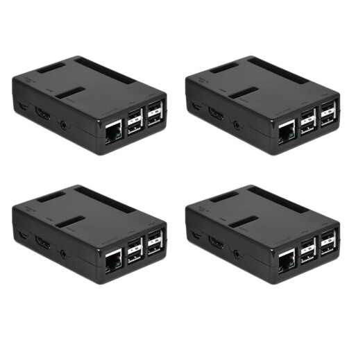 4X for Raspberry Pi 3 Model B Case, Protective Case Raspberry Pi 3 Model B NOT Included (Black)