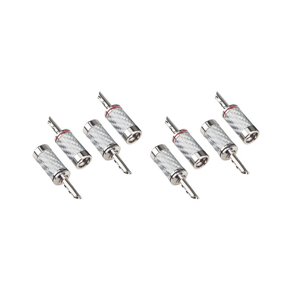 8Pcs Banana Plugs Hifi Diy Carbon Fiber Electrical Audio Speaker Cable Banana Connector Plug White 4713648939118