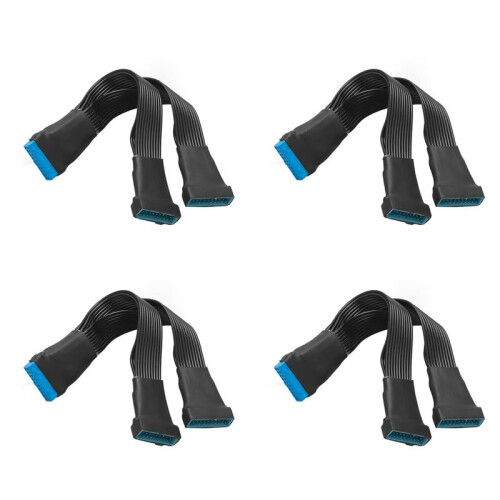 4X Placa-MãE USB 3.0 19PIN Header 1To2 Extension Splitter Cable 19Pin 20Pin Extension Header Adapter Cable Cable 15cm