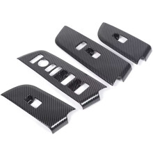 Window Lift Panel Cover Trim for 2023 2024 LHD Accessories ABS Carbon Fiber