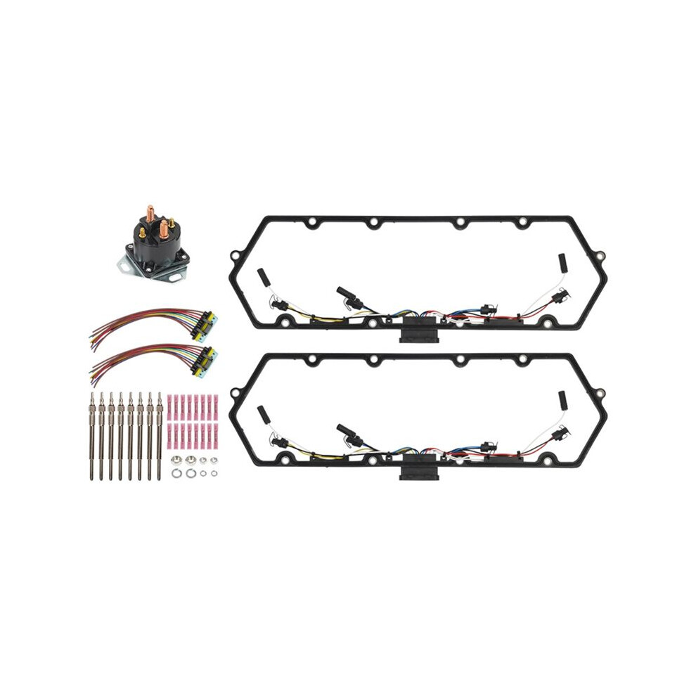 For 7.3L Powerstroke 1998-2003 Valve Cover Gaskets Harness & 8 Glow Plug+Relay F81z-6584-Aa,1379998 4714120619610