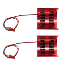 2Pcs 42mm Motor Cooling Fan Heat Sink for 1/10 E-Maxx E-Revo Summit Arrma 1/8 Kraton Talion Typhon RC Car,Red
