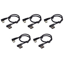 5X USB-C 3.1 Type-C to Left Right Angled 90 Degree USB 2.0 Data Cable with Sleeve for Tablet & Phone 15cm
