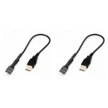 2X 9Pin Stecker Auf Externen USB A Stecker PC Mainboard Internes Daten Verlängerung Kabel 20 cm