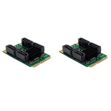 2X PCIe zu 4 SATA3.0 6 Gbps Festplattenadapterkarte PCI Express zu 3.1 Controller Erweiterungskarte