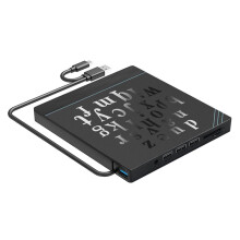 7 In1 USB 3.0 Type-C DVD CD ROM Schijfspeler Brander Rewriter met -Kaartlezer en USB-Poorten voor Desktoplaptop