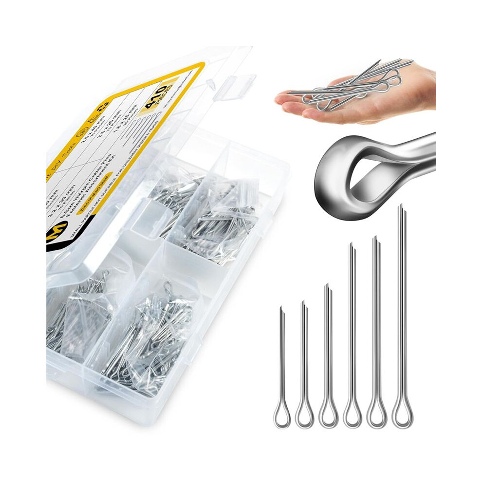 410Pcs Cotter Pin Assortment Kit, Metal Cotter Pins, Hardware Pins Cotter Pin Set For Trucks, Hitch Pin Lock System 6033584803853