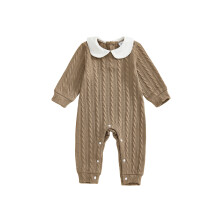 (3-6 Months, Khaki) Tutina per neonati e bambine, a maniche lunghe, con inserti patchwork, ideale per l'autunno e per tutti i giorni.