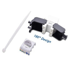 50-Pack Cat6A RJ45 Jack - Cat6 Compatible -180 Degree Toolless -Ethernet Wall Jack -Cat6A Network Coupler