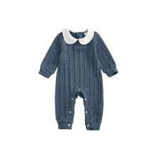 (0-3 Months, Blue) Tutina per neonati e bambine, a maniche lunghe, con inserti patchwork, ideale per l'autunno e per tutti i giorni.
